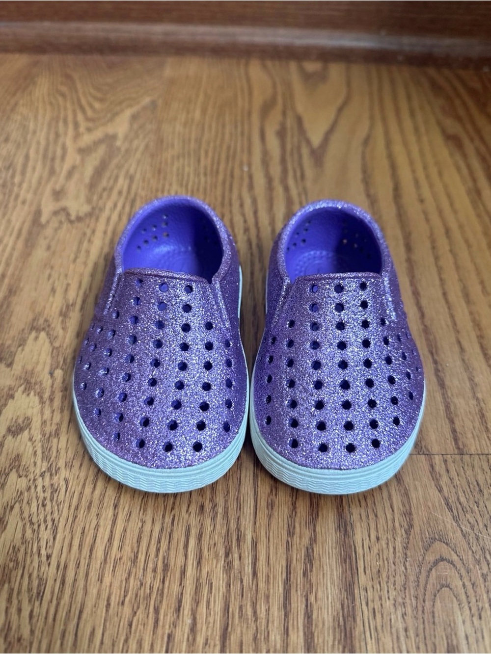 Native Miles Shoes Girls C4 Purple Glitter